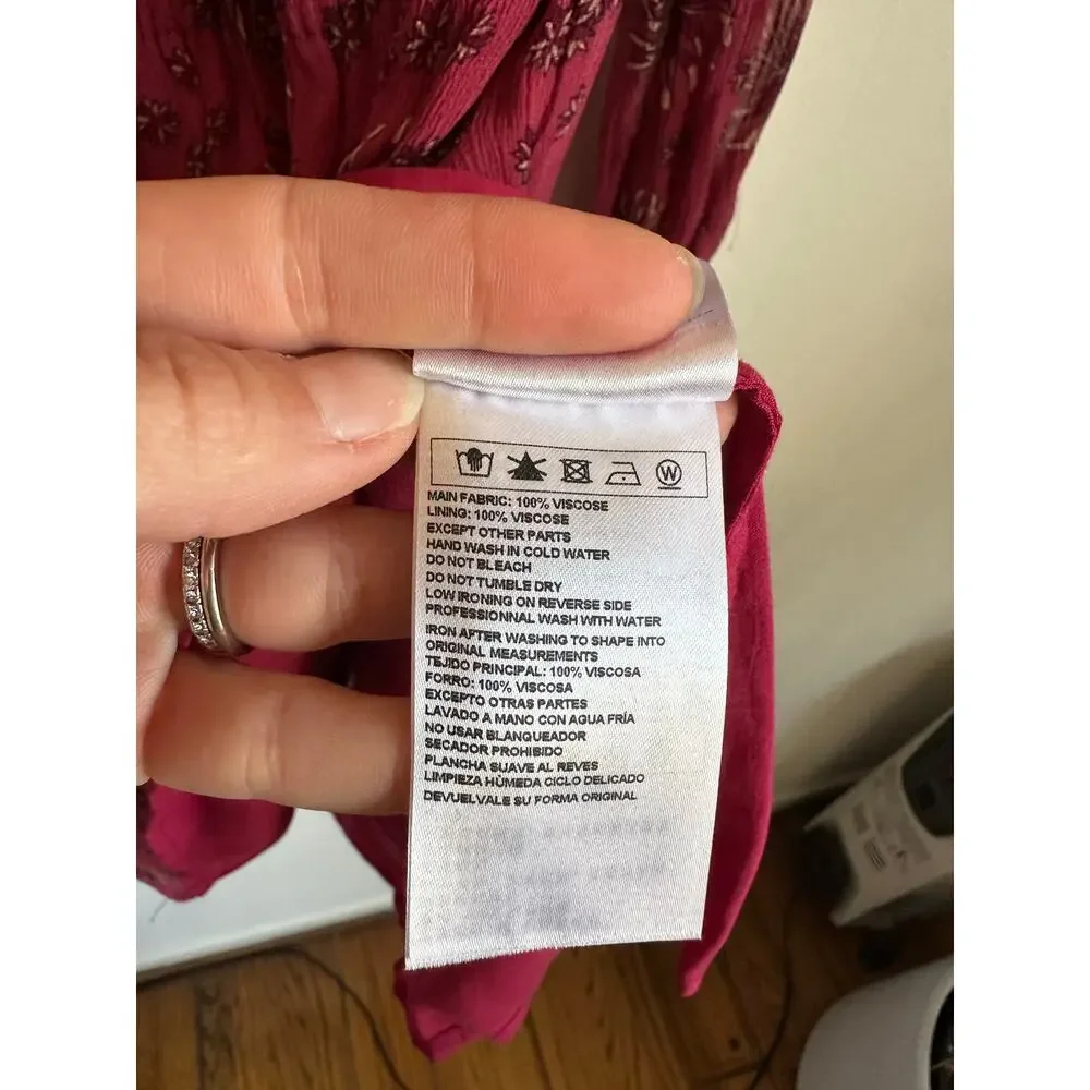 BA&SH Rose Tie Neck Long Sleeve Mini Dress Size 1 - Picture 6 of 7